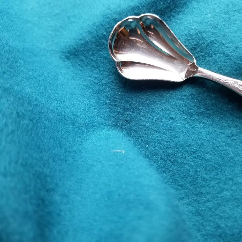 Martin Silverplate Sugar Shell Spoon 5 1/8 Embossed Scroll Flowers 90-1 1/2 MTN7